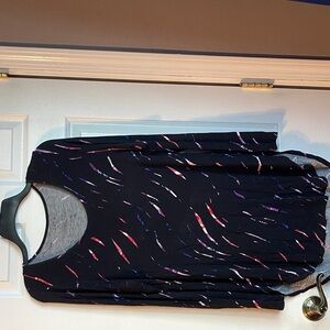 Apt. 9 Black and Purple Women's Tunic Blouse